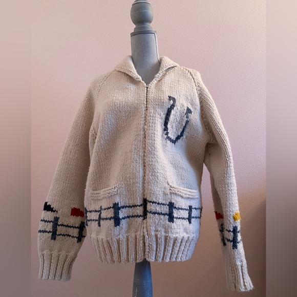 RARE Vintage HandKnit Mary Maxim Pattern Project Hail Mary Curling Sweater - Picture 2 of 10